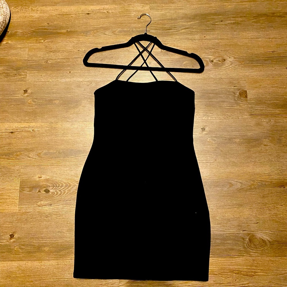 Tobi bodycon black mini dress